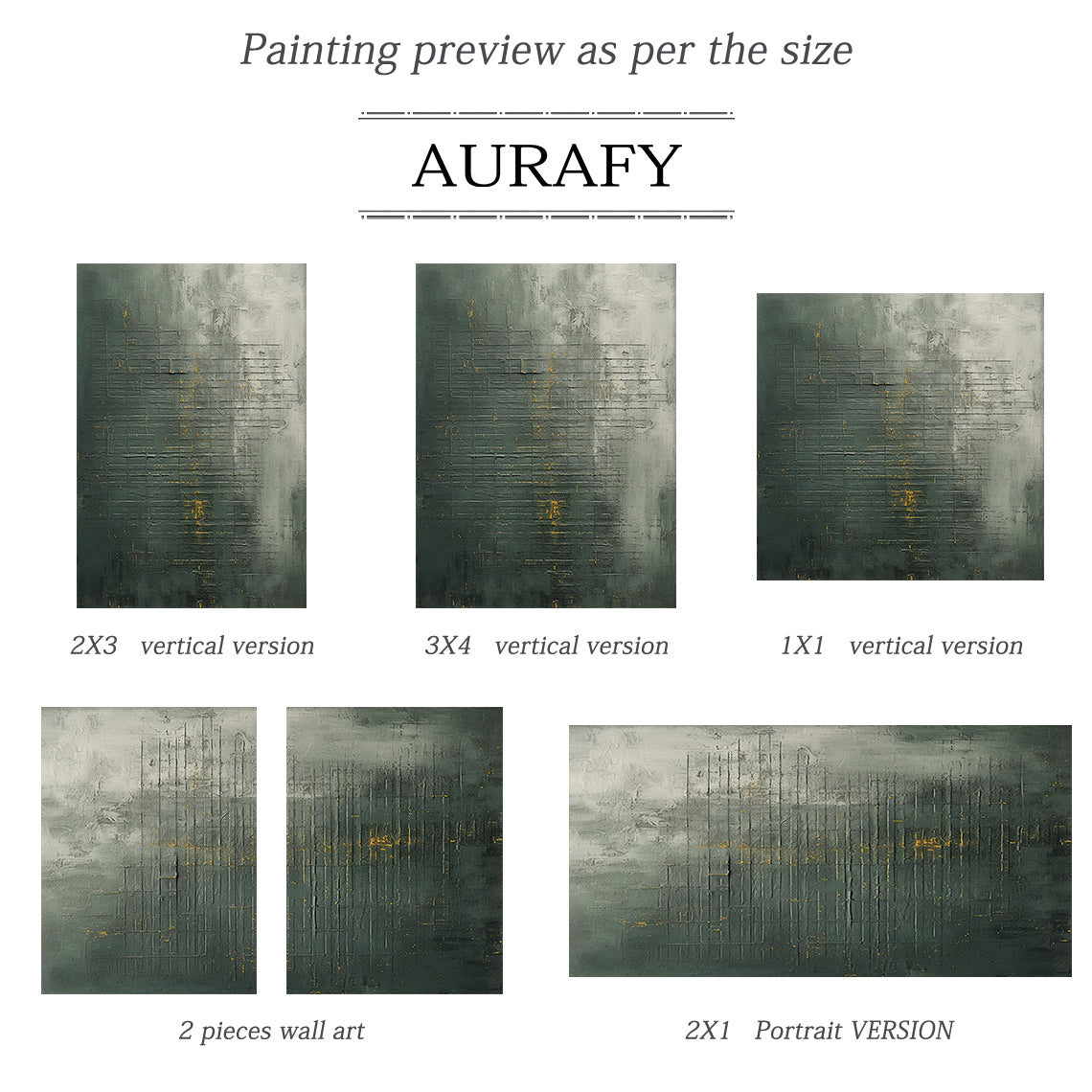 Unique Green Abstract Textured Wall Art for Modern Living Room -AURA176