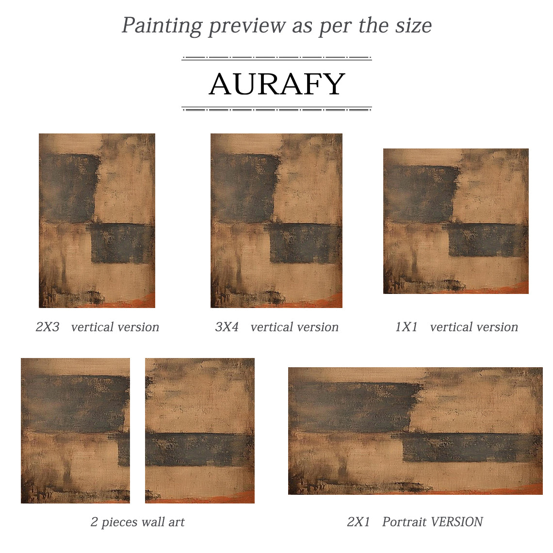 General Abstract Brown Black Modern Home Wall Decor Art AURA265