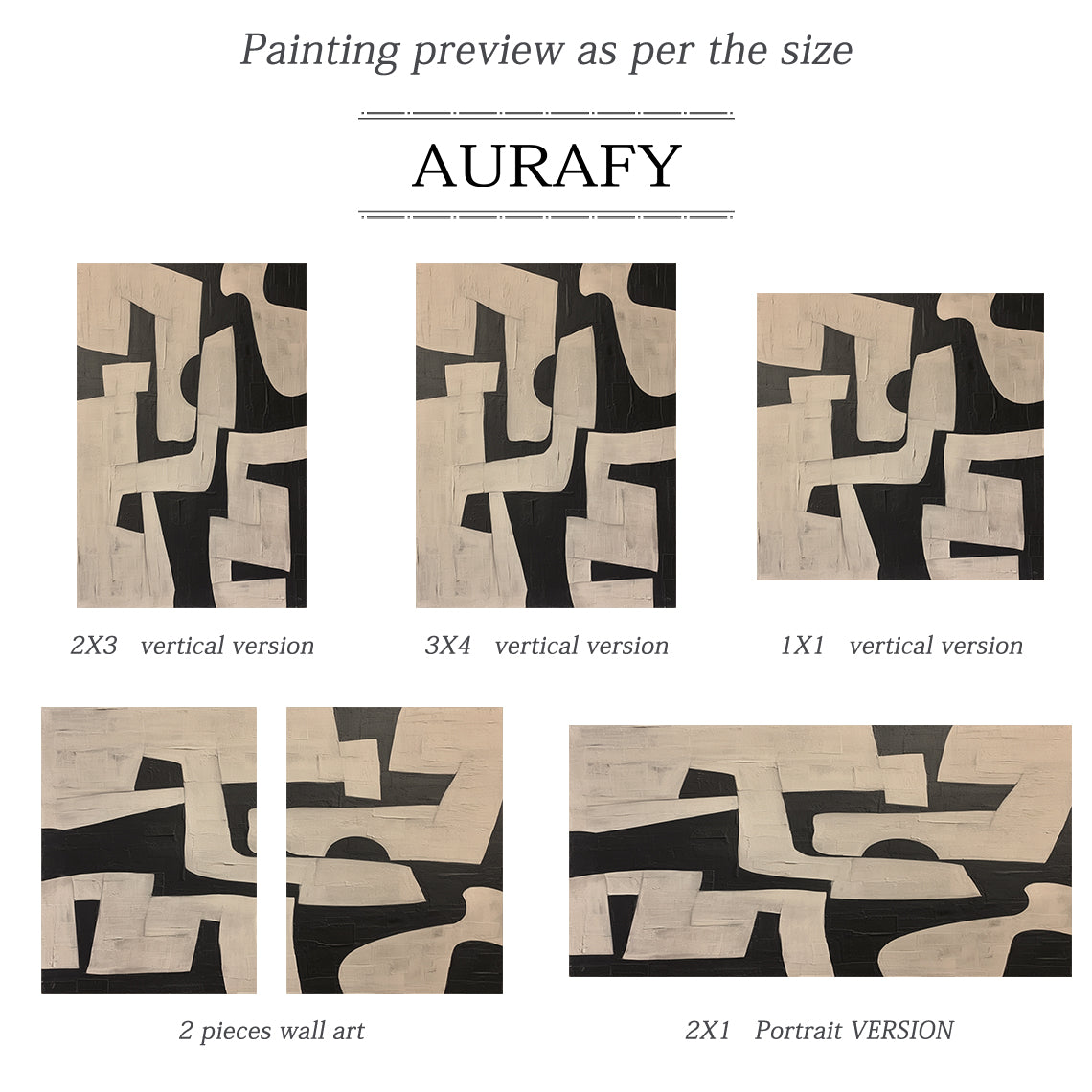 General Abstract Beige Black Textured Wall Art Modern Home Decor-AURA179