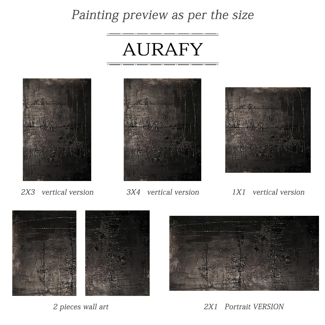 Black Textured Abstract Wall Art for Modern Living Room Decor AURA192