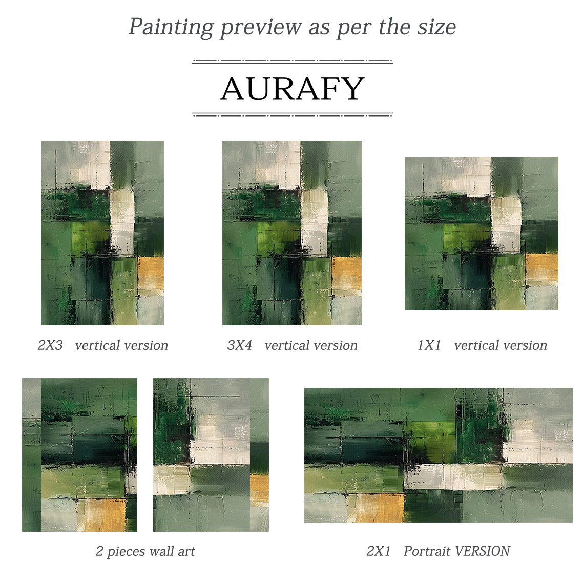 Wabi Sabi Green Abstract Wall Art for Living Room Decor AURA168