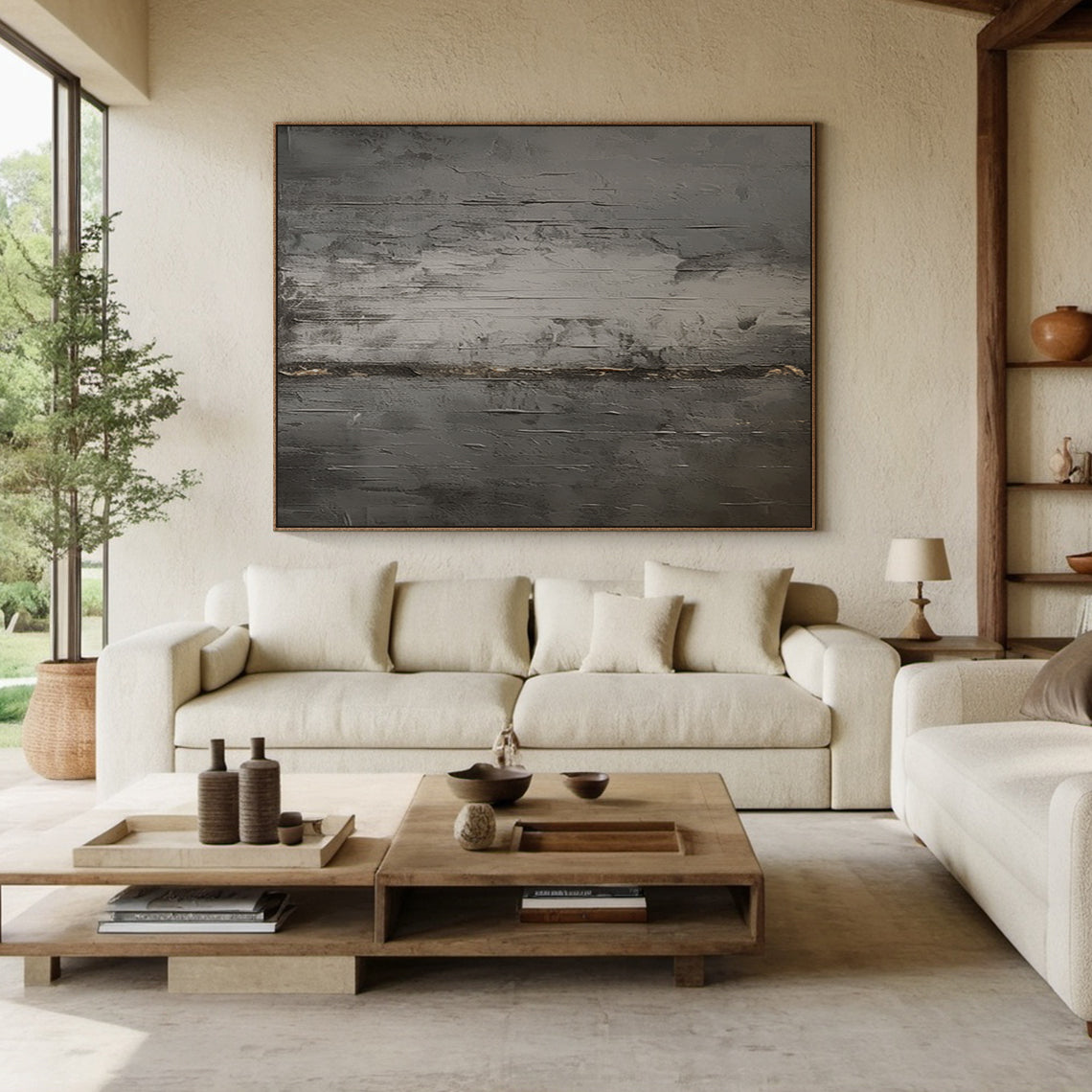 Vertical Wabi-Sabi Abstract Art with 3D Tactile Plaster & Bold Knife Strokes—Earthy Brown, Soft Gray, Subtle Red Accents. Perfect Focal Point for Japandi Bedroom, Cozy Minimalist Study, or Natural-Inspired Nursery. Complements Light Wood Floors, Linen Bedding & Woven Rattan Accents, Adding Serene Calm Vibe with Intentional Imperfection. Ideal Statement Piece Above Low Profile Platform Bed or Beside Potted Fiddle Leaf Fig for Grounding Organic Spaces. 3D Textured Modern Organic Painting for Serene, Unclutter