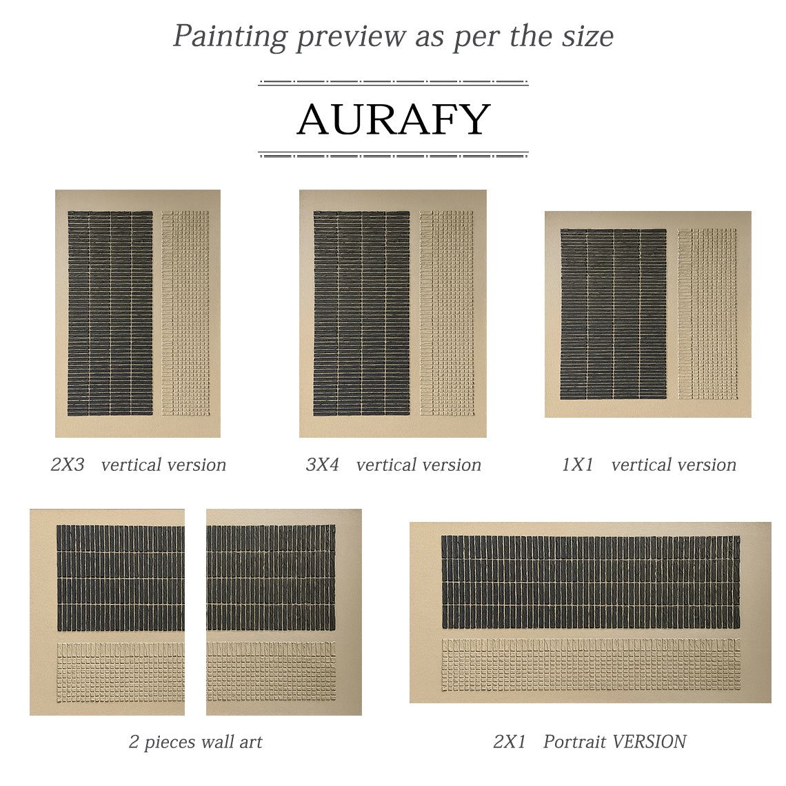 Measured Silence-Black & Beige Block Texture Field-AURA172