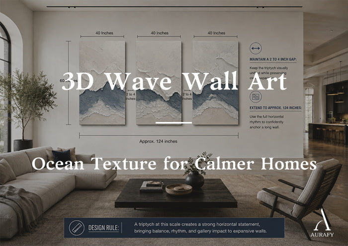 3D Wave Wall Art: Ocean Texture for Calmer Homes