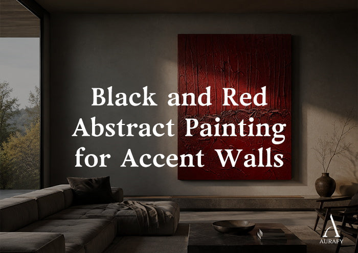 Black and Red Abstract Painting for Accent Walls