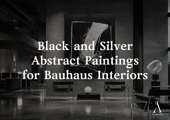 Black and Silver Abstract Paintings for Bauhaus Interiors