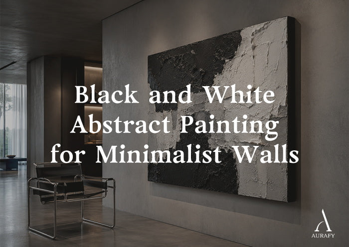 Black and White Abstract Painting for Minimalist Walls