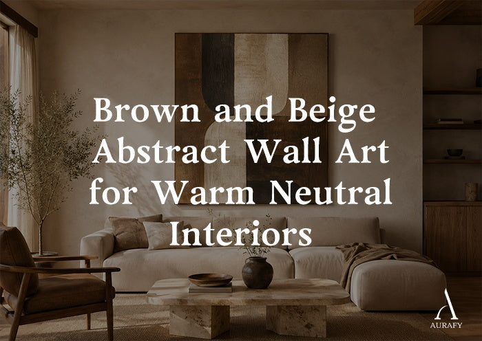 Brown and Beige Abstract Wall Art for Warm Neutral Interiors