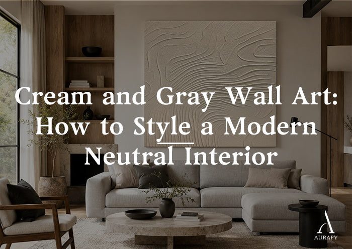 Cream and Gray Wall Art for Modern Neutral Interiors