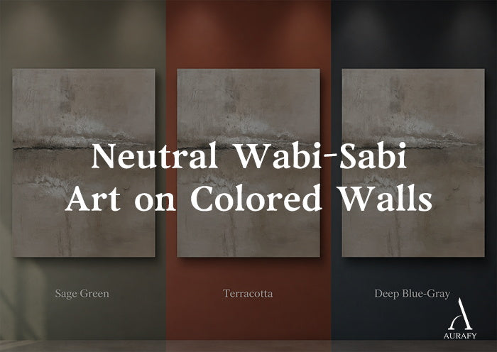 Neutral Wabi-Sabi Art on Colored Walls