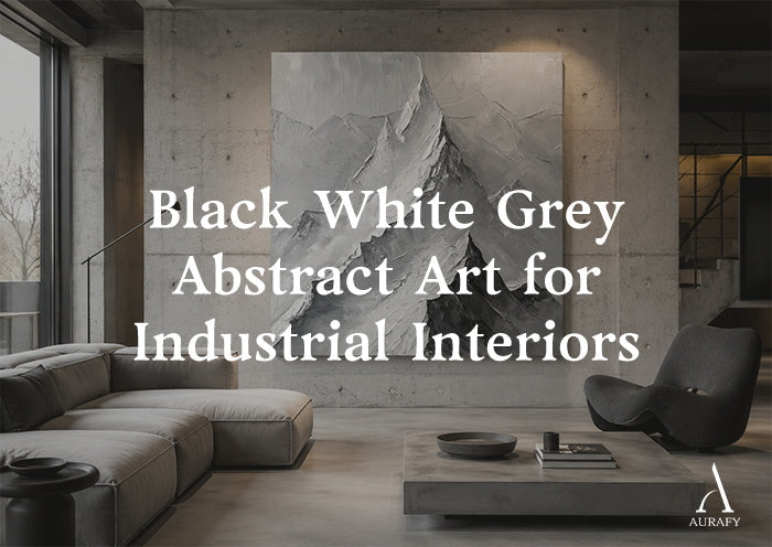 Black White Grey Abstract Art for Industrial Interiors