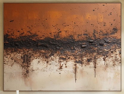Wabi Sabi Brown Beige Abstract Textured Wall Art Decor -AURA184