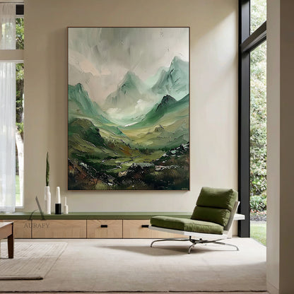 Stylish Natural Green Landscape Wall Decor for Living Room AURA310