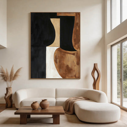 General Abstract Black Brown Wall Art for Home Decor AURA263