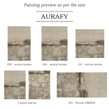 Wabi Sabi Brown Abstract Wall Art Two-Piece Living Room Decor AURA227