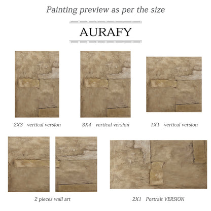 Wabi-Sabi Beige Abstract Plaster Textured Japandi Minimalist Luxe Tactile Knife Stroke Canvas Wall Art AURA736