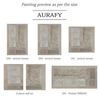 Wabi-Sabi Beige Plaster Textured Abstract Wall Art Japandi Minimalist Luxe High-Relief Tactile Canvas Painting AURA735