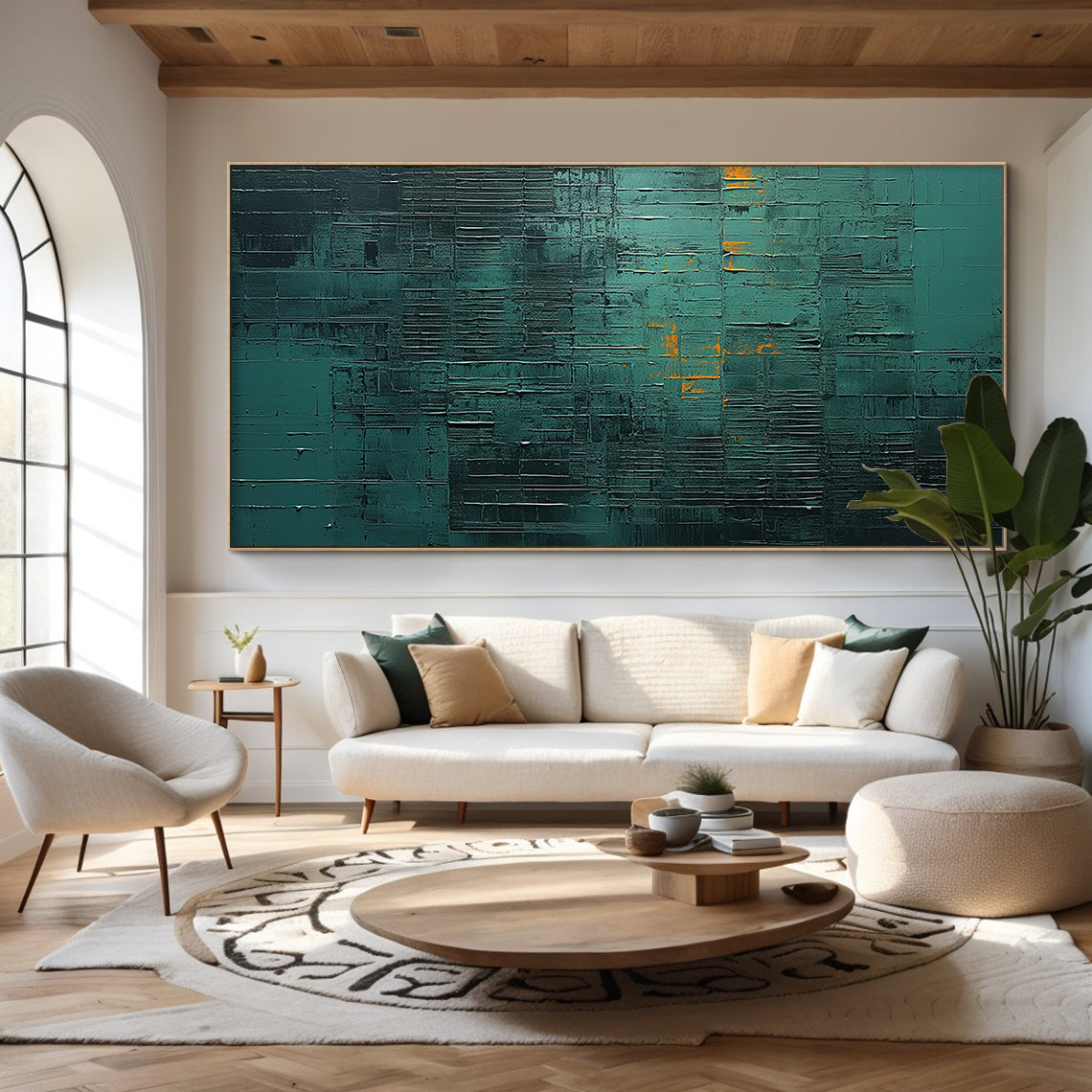 Veins of the Forest — Deep Teal Abstract Texture – AURA098(Horizontal)