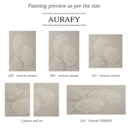 Wabi Sabi Beige 3D Textured Abstract Figurative Japandi Minimalist Knife Stroke Plaster Canvas Wall Art AURA704