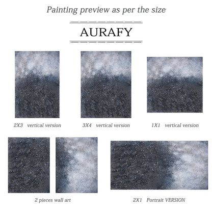Wabi Sabi Abstract Textured Black Gray Living Room Wall Art AURA218