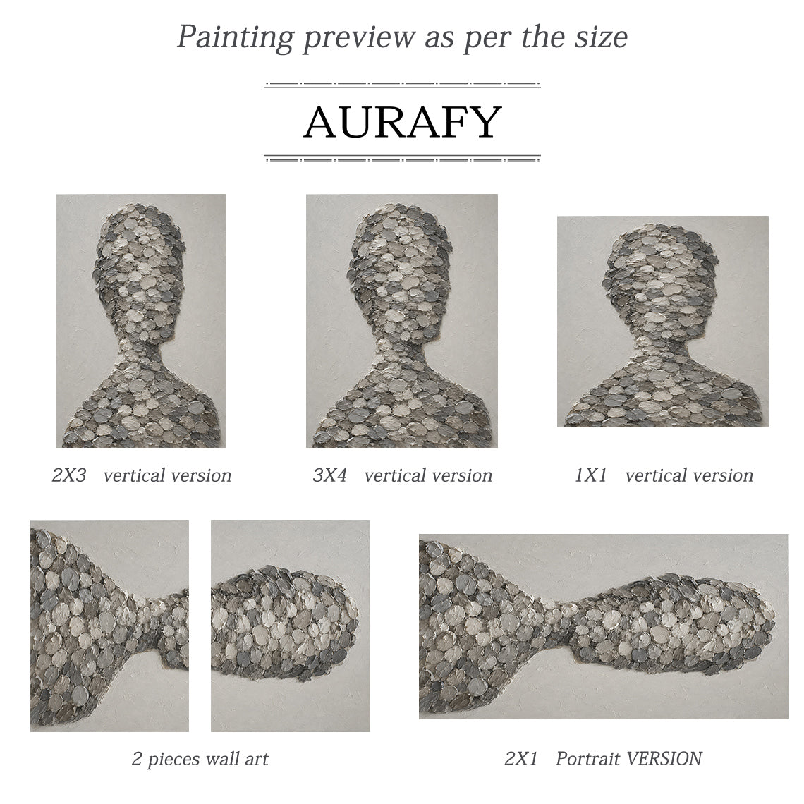 3D Textured Gray Plaster Wabi-Sabi Human Silhouette Knife Stroke Sculpted Canvas Minimalist Japandi Wall Art AURA703