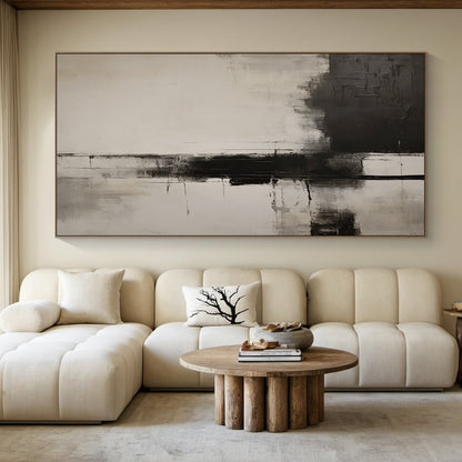 Neutral Abstract Minimalist Wall Art Beige Gray Living Room Decor-AURA174