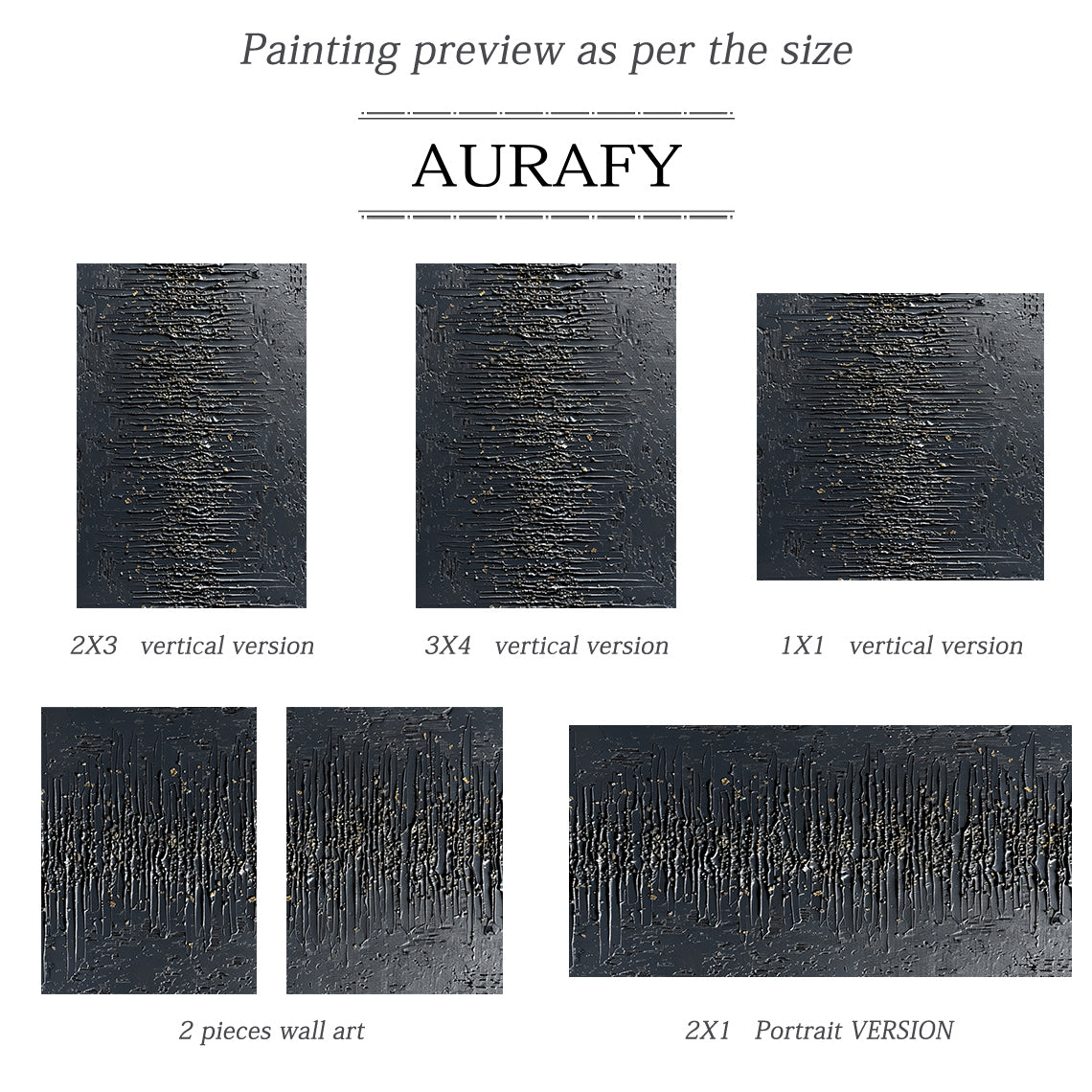 Modern 3D Textured Black Wall Painting for Living Room Bedroom AURA232