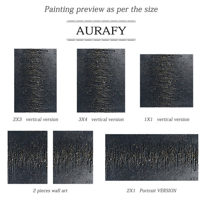 Modern 3D Textured Black Wall Painting for Living Room Bedroom AURA232