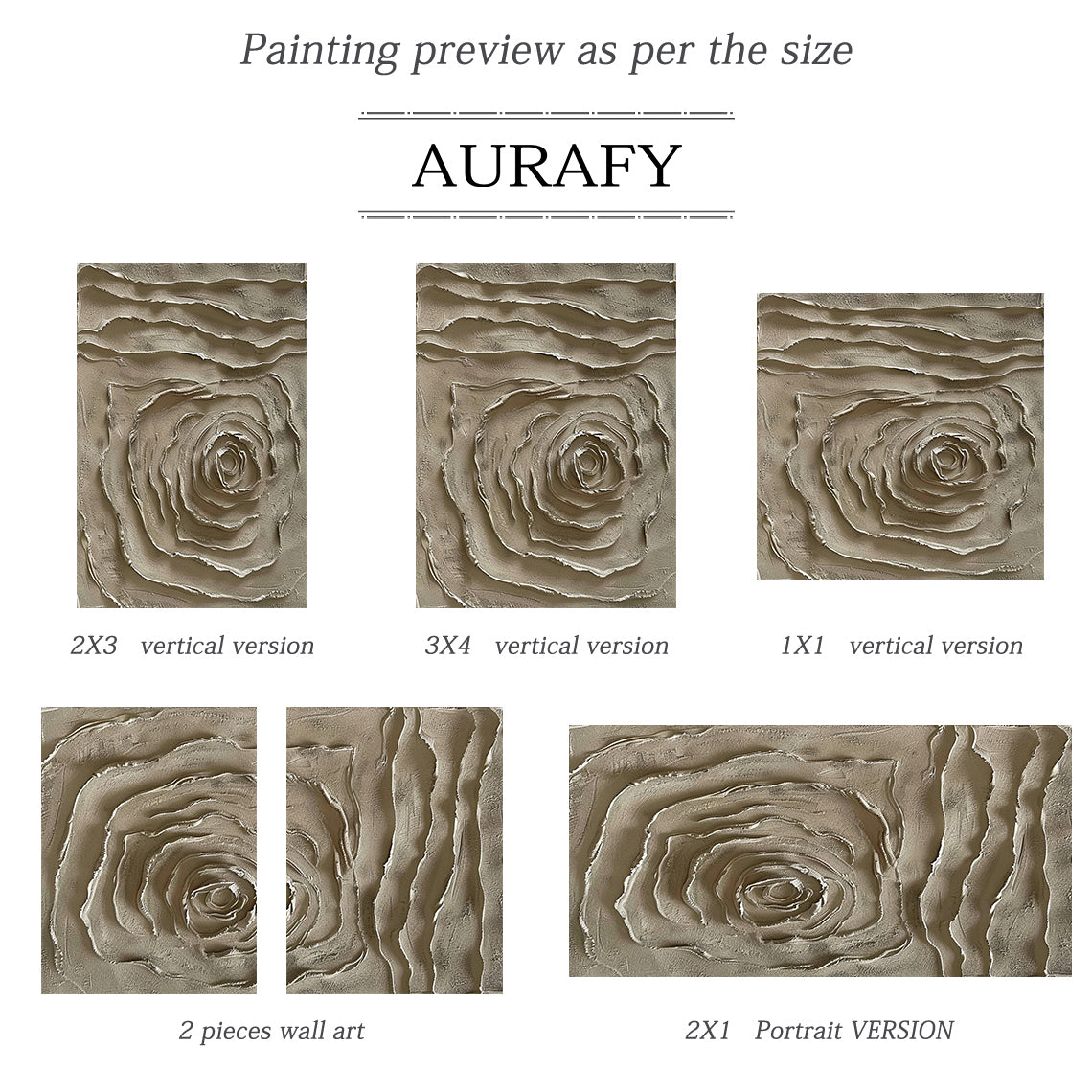 3D Textured Plaster Painting Abstract Rose Wabi-Sabi Japandi Neutral Brown High-Relief Tactile Minimalist Wall Art AURA538