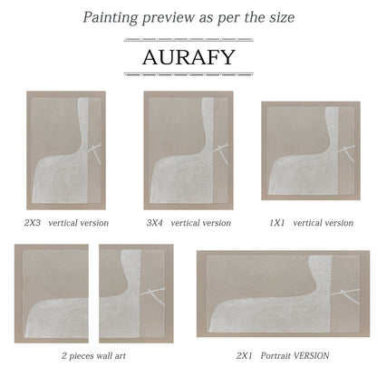 Beige Abstract Plaster Textured Wabi-Sabi Japandi Tactile Canvas Painting Minimalist Luxe Neutral Home Decor AURA738