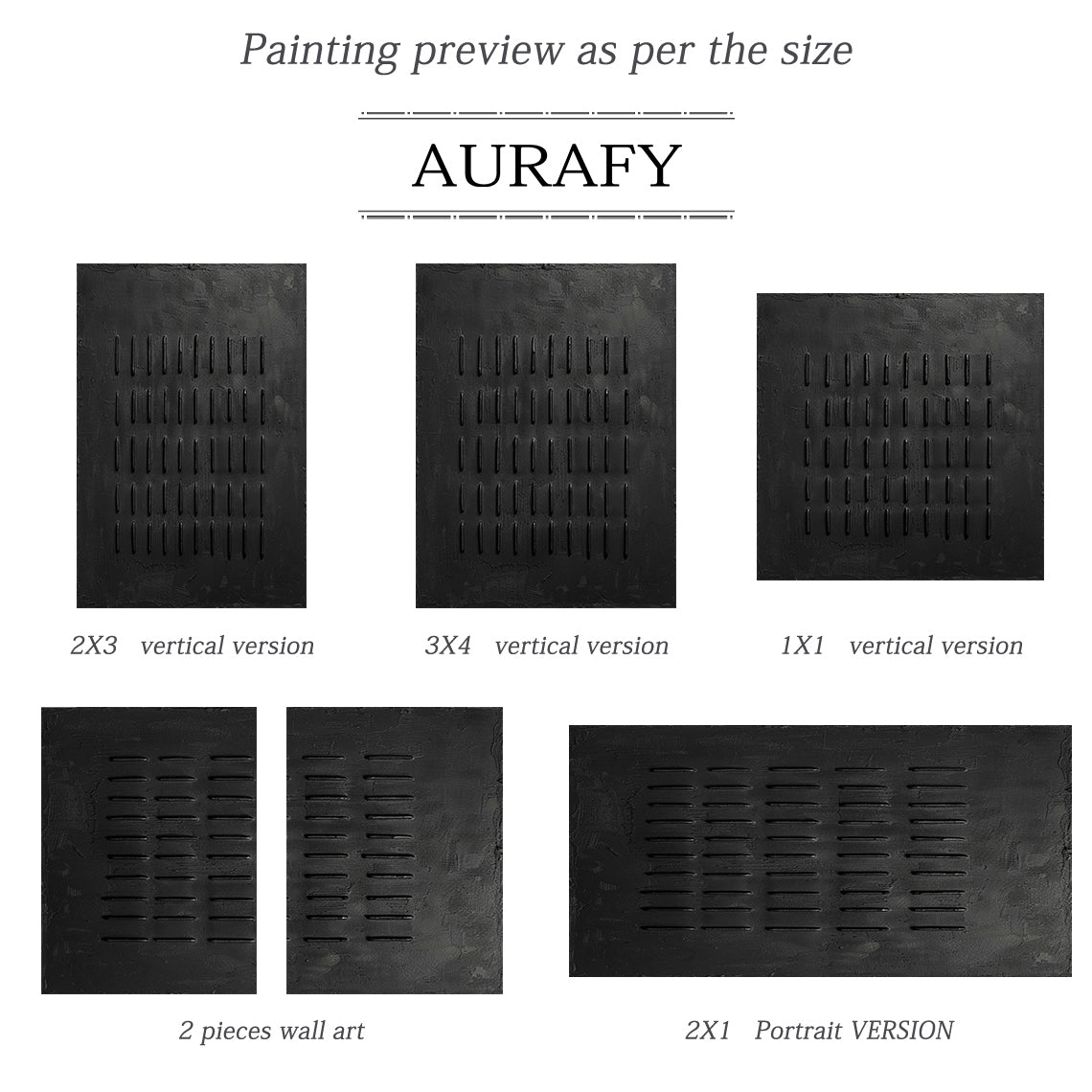 Monochrome Linear Texture Canvas – Deep Matte Black – AURA003(Horizontal)