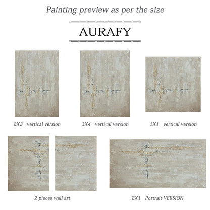 Beige Wabi Sabi Abstract Wall Art Gold Accents Home Decor AURA226