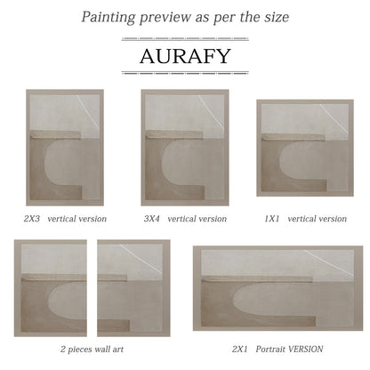 Beige Abstract Wabi-Sabi Plaster Textured Japandi Minimalist Luxe Tactile Canvas Modern Organic Wall Artwork AURA731