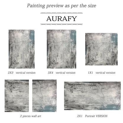 Wabi Sabi Gray Abstract Textured Canvas Wall Art Living Room AURA224