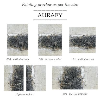Wabi Sabi Abstract Wall Art Beige Black Textured Home Decor AURA219