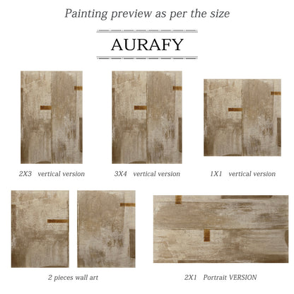 Wabi Sabi Beige Abstract Plaster Textured Japandi Minimalist Neutral Hand Painted Canvas Wall Art AURA729