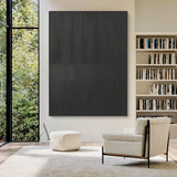 Minimalist Black Wall Art with Vertical Ribbed Texture and Smooth Matte Surface for Modern Spaces AURA455