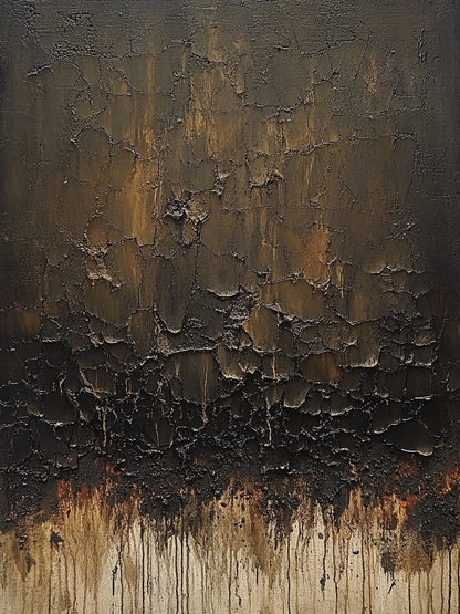 Wabi Sabi Brown Textured Abstract Wall Art for Living Room AURA215