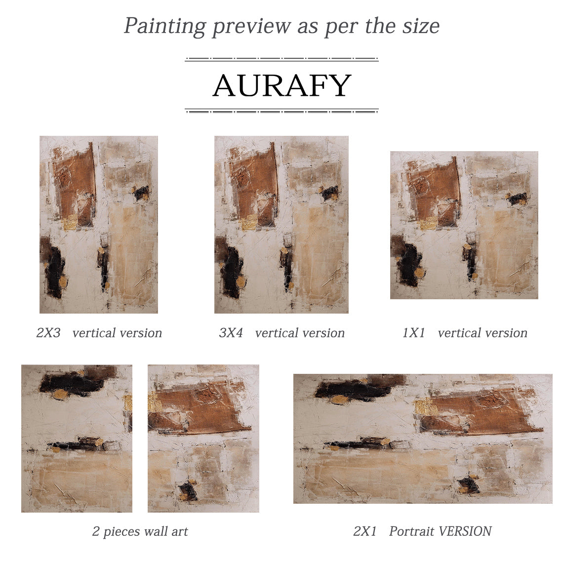 Stylish Beige General Abstract Wall Art for Modern Home Decor AURA237