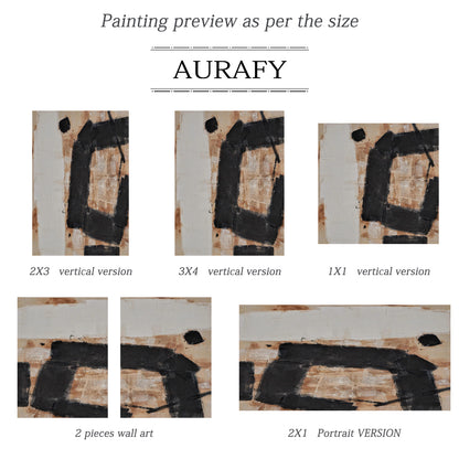 Stylish Yellow Black Abstract Wall Art For Modern Home Decor AURA239