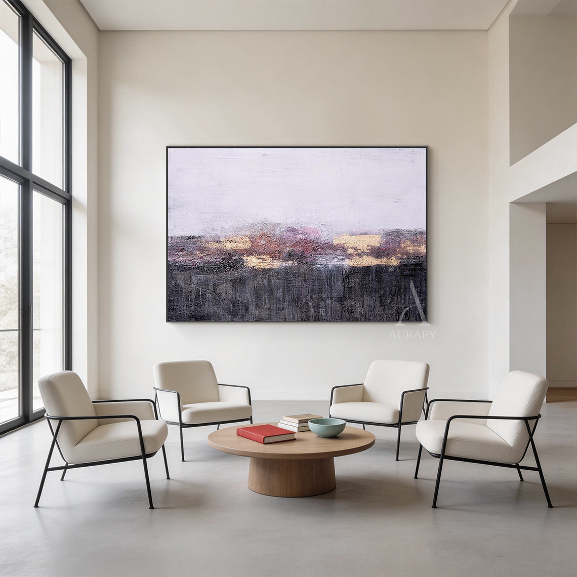 Abstract Black Gray Wall Art for Modern Home Decor AURA262