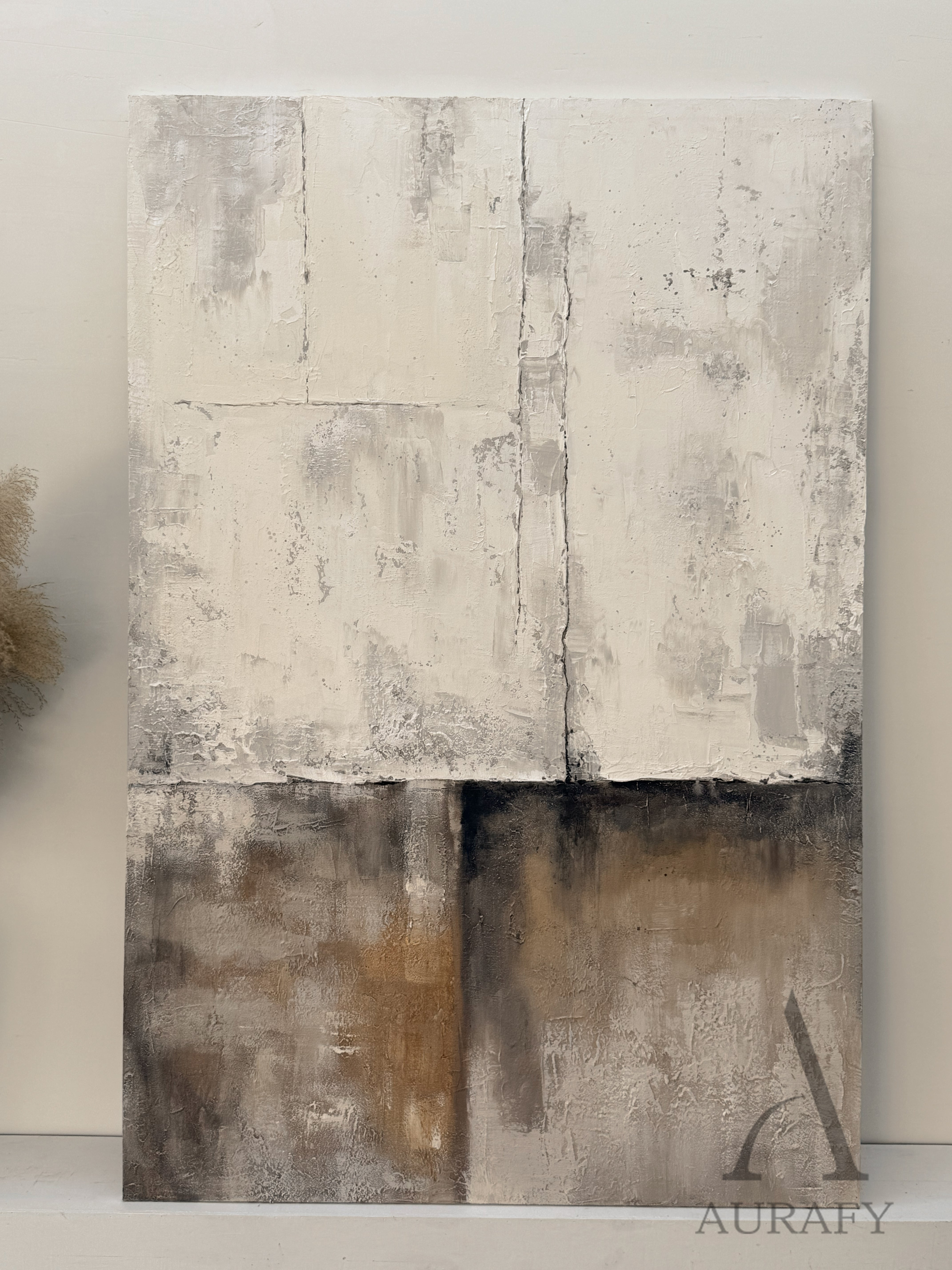 Beige General Abstract Wall Art for Modern Living Room Decor AURA287