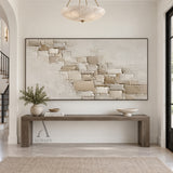 Floating Squares, Beige High-Relief Plaster Painting AURA864