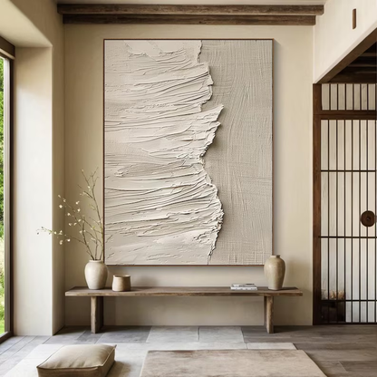 Quiet Tide-Beige Abstract Wall Art-Spatial Field-AURA085