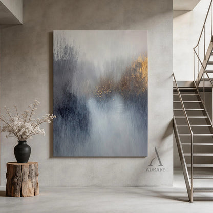 General Abstract Gray Blue Wall Art for Home Decor AURA398