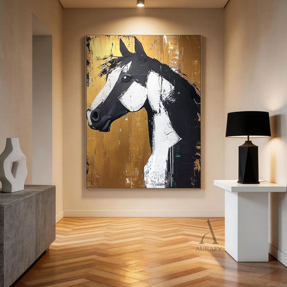 Modern Yellow Black Abstract Art Print for Home Wall Decor AURA366