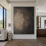 Veiled Ridges, Brown Abstract Mountain Wall Art AURA875