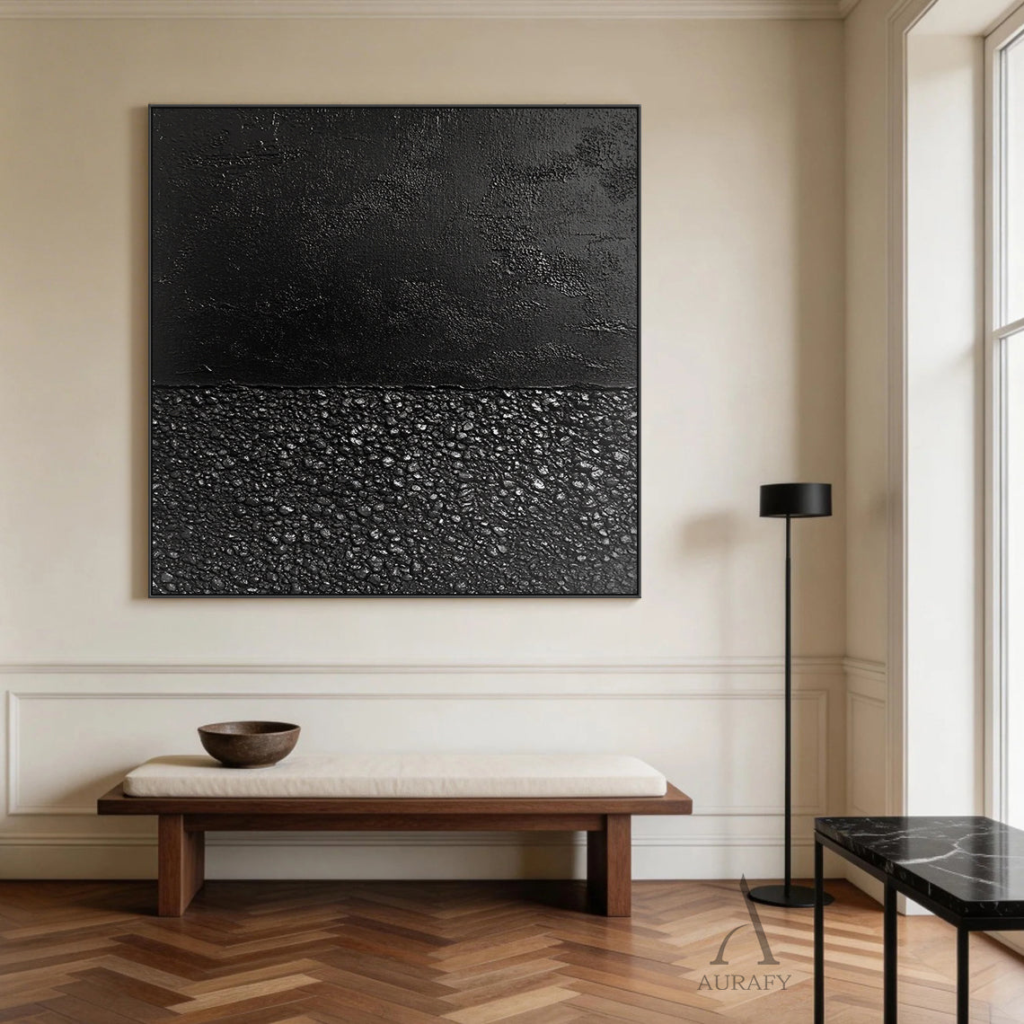 Black General Abstract Wall Art for Modern Living Room Decor AURA388
