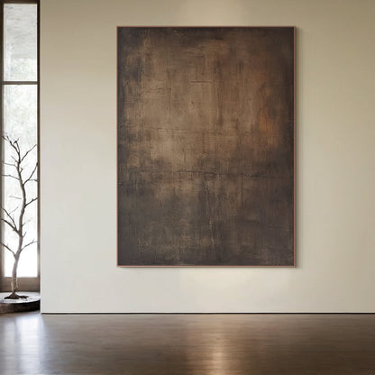 Wabi-Sabi Minimalist Wall Art-Aged Brass & Tobacco Brown-AURA016