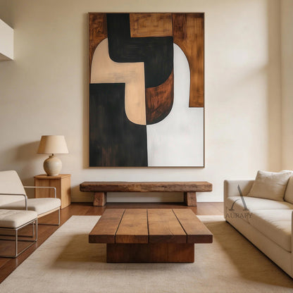 General Abstract Black Brown Modern Wall Art for Home Decor AURA386